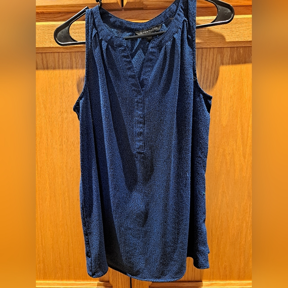 Blue and black tank